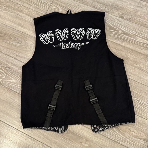Wobble Factory Tactical Utility Vest Black Techwear Rave Streetwear Size M - Picture 4 of 4